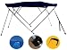 Brightent Navy Blue Bimini Top 6 Different Size 3-4 Bow Boat Canopy Cover with Free Support Poles and Towel Clips (4 Bow L8'/W91"-96"/H54" XB4N3) primary
