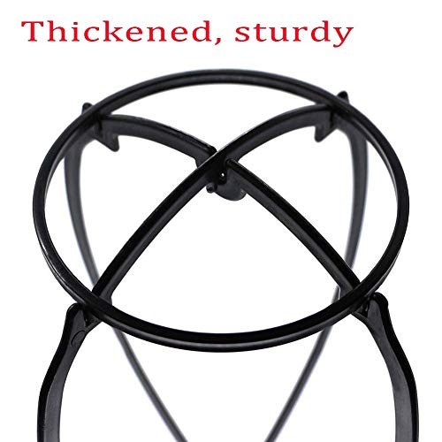 3 Pack Wig Stands for All Wigs,13.8 Inches Portable Durable Wig Holder,FFLIN Travel Wig Stands,Collapsible Wig Dryer(Black)