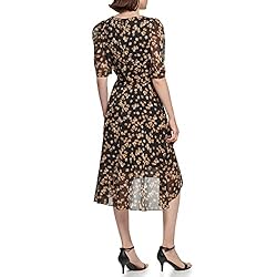 TOMMY HILFIGER Womens Dress fit & Flare,Sand Multi,4