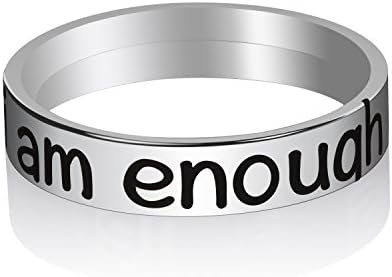 Personalized Inspirational Rings Custom Message Positive Reminder Stacking Rings Gift for Teen Girls Girlfriends Sister