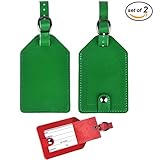 Luggage Tags,Business Card Holder 2pcs/set Travel ID Bag Tags Green