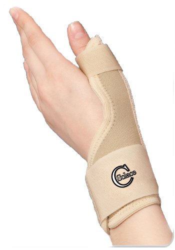 Solace Care RSI Tendonitis Wrist Thumb Spica Splint Support - Left & Right Medical Hand Brace - Guards Broken / Dislocated Thumb Bandage (Large - 18-20 cm, Beige)