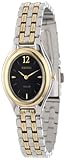 Seiko Women's SUP016 Two-Tone Solar Black Oval Dial Watch