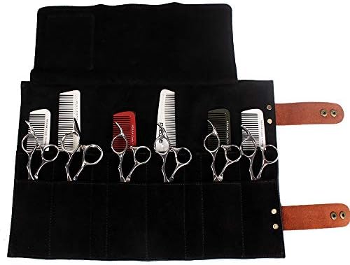シザーケース Pu 本革 美容師 シザーバッグ 12丁 収納袋 業務用シザー