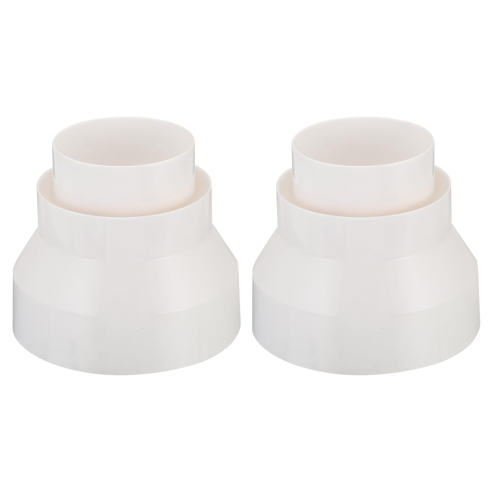 PATIKIL 6" to 4.5"/4" Duct Reducer, 2pcs Duct Connector Ducting Inline Adapter Increaser Plastic Vent for HVAC Heating Cooling Air Ventilation 150-110/100mm