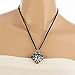 Chuvora Hand Blown Murano Glass Abstract Black Leaf Vine Square Pendant Necklace, 17-19 inches