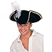 Rubies Adult Buccaneer Tricorn Velour Hat, Black, One Size