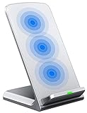 Turbot 3-Coil Qi Wireless Charger Stand Compatible with iPhone XS/XS Max/XR, iPhone X, iPhone 8/8 Plus, Galaxy Note 9/S9/S9 Plus/Note8/S8/S8 Plus/S7, LG G6, Xperia XZ2 and All QI-Enabled Devices