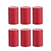 Mega Candles 6 pcs Unscented Red Round Pillar Candle, Hand Poured Premium Wax Candles 2 Inch x 3 Inch, Home D&eacute;cor, Wedding Receptions, Baby Showers, Birthdays, Celebrations, Party Favors & More primary