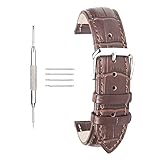 20mm Leather Watch Strap ACUNION Cow Leather Watch Band Wrist Replacement Pin Buckle Brown