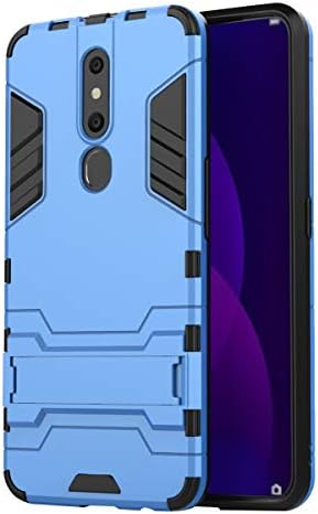 VILLCASE Kickstand Case for Oppo F11 Pro, Double Layer [PC&TPU] Hard Phone Cover, Heavy Duty Shockproof Protective Phone Cover for Oppo F11 Pro (Blue)
