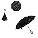 Double Layer Inverted Umbrella, silkclo Windproof Protection Cars Reverse Umbrella and Self Standing with C-shaped Handle Travel Umbrella with Carrying Bag