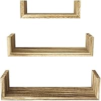 SRIWATANA Floating Shelves Wall Mounted, Solid Wood Wall Shelves, White