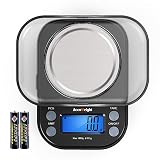 AccuWeight Mini Pocket Gram Scale for Jewelry Digital Food Kitchen Scale 1000 by 0.1g with Tare and Calibration Weight Scale