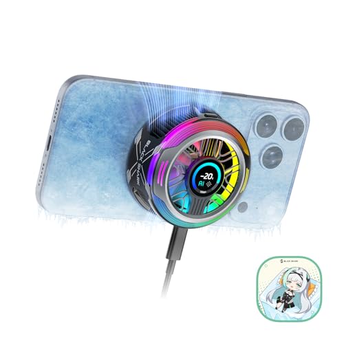 Black Shark Magnetic Phone Cooler 6 Pro – intelligentes Display, magnetischer Ring, adressierbare RGB-LEDs, App-gesteuerter Lüfter für iPhone MagSafe, Android & iPad – Gaming, Streaming & Fotografie