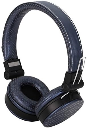 Shengpute Foldable Headphones with Mic Over Ear Noise Isolating Headsets for computer(dark blue)