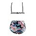 SherryDC Women's Push Up Padding Floral High Waisted Cut Out Bikini Swimsuit Black