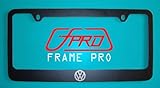 Volkswagen Logo License Plate Black Frame (Zinc Metal)