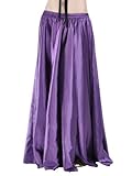 Dance Fairy Belly Dance Satin Long Skirt,Purple