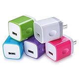 USB Wall Charger,Charging Block Sicodo 5-Pack Universal 1A Wall Plug Charger Cubes for iPhone 8, 7 Plus, 6 Plus, 6s Plus, Tablet, Samsung Galaxy S8 Plus, S7 Edge, HTC, Nokia, LG, Sony and More