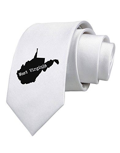 TooLoud West Virginia - United States Shape Printed White Neck Tie