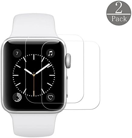 [2-Pack]Apple Watch 38mm Screen Protector,Cabras Tempered Glass Screen Protector HD Clear [Scratch Resistant],[Bubble Free ],[Easy Installation] for Apple Watch Series 1, Series 2