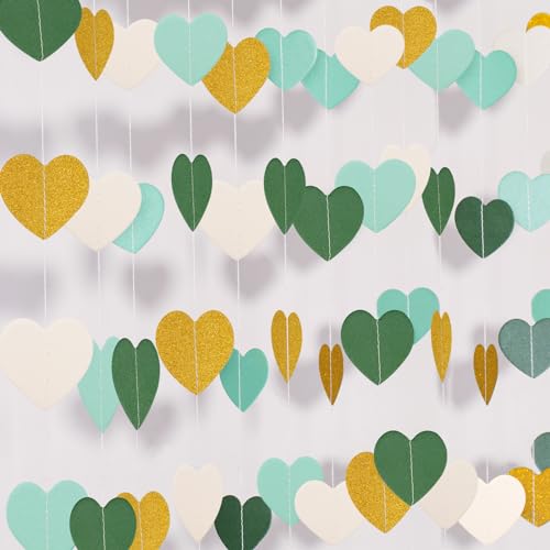 Green White Gold-glitter