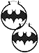Batman Matte Black Fashion 1.5'' Hoop Earring Pair