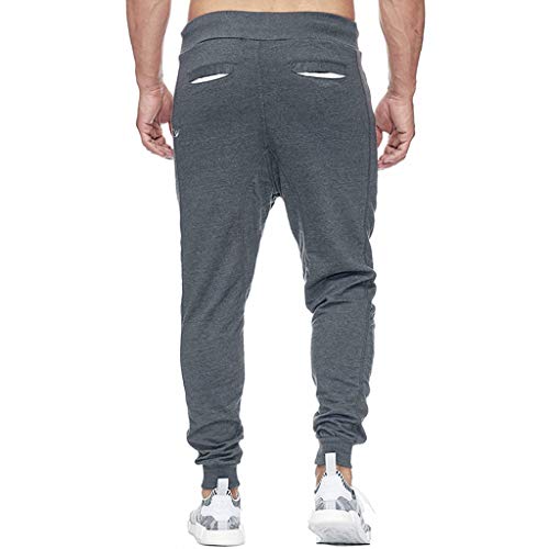 TIMEMEANS Casual Pants Mens Fashion Elastic Band Pocket Tight-Fitting Trousers - Thumbnail 2