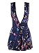 Moxeay Sexy Floral Print Halter Back Cross Straps Jumpsuit Romper (S, Royal Blue)