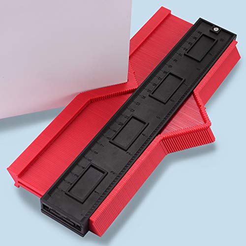 Allinone Contour Gauge Duplicator - Plastic Profile Gauge Shape Duplicator, Multi-functional Shaping Measure Ruler Standard Wood Marking Tool for Precise Measurement(25cm-3, Red)