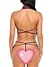 Avidlove Women Deep V Halter Lingerie Teddy One Piece Bodysuit Lace Babydoll Purple M