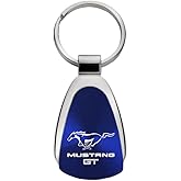 AU-TOMOTIVE GOLD Tear Drop Key Chain for Ford Mustang (Blue)