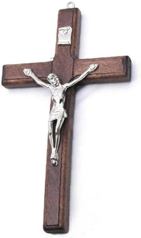 Enyolidimk Brown Stakee Wooden Cross Hanging Religious Worship Symbol For Home Decoration Wooden Catholic Crucifix Orament, Decorative Items