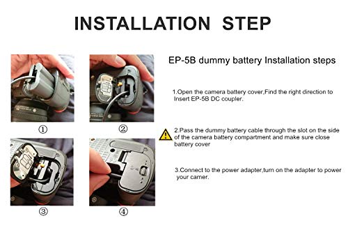 EN-EL15 Dummy Battery & EH-5/EP-5B AC Adapter Kit For Nikon D500, D750, D800, D850, Z6, Z7 & More