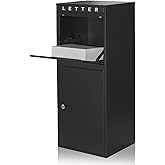 Package Delivery Boxes for Outside, Large Mailbox for Parcel, Galvanized Steel Parcel Mailbox, Wall Mounted Lockable Anti-Theft for Porch,Curbside,BG019B-1-BLACK
