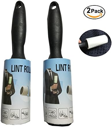 2 Pack Professional Powerful Pet Hair Cloth Lint Roller Sticky,Easily to Tear,360 Count Lint Roller,