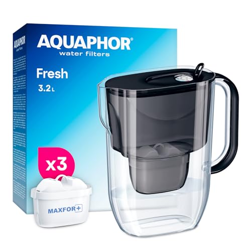 AQUAPHOR FRESH – Wasserfilterkanne 3,2 L mit 3 Maxfor+ Kartuschen – Schwarz thumbnail 1