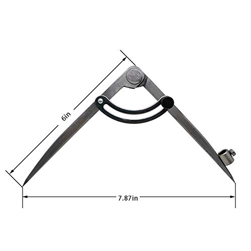ZLKSKER 6 inch Professional Divider with Pencil Holder and Locking Wing, Divider Caliper Wing Compass (6 inch)