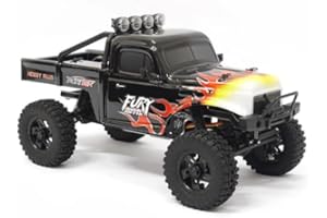 furitek FX118 Fury Wagon 1/18 Rock Crawler w 2S Lipo, 2.4GHz 4CH RC Transmitter,Receiver,Motor&ESC- Remote Control Adult RC Cars,Mini RC Rock Crawler (HELIDIRECT) (FUR-2411-Black & Flames)