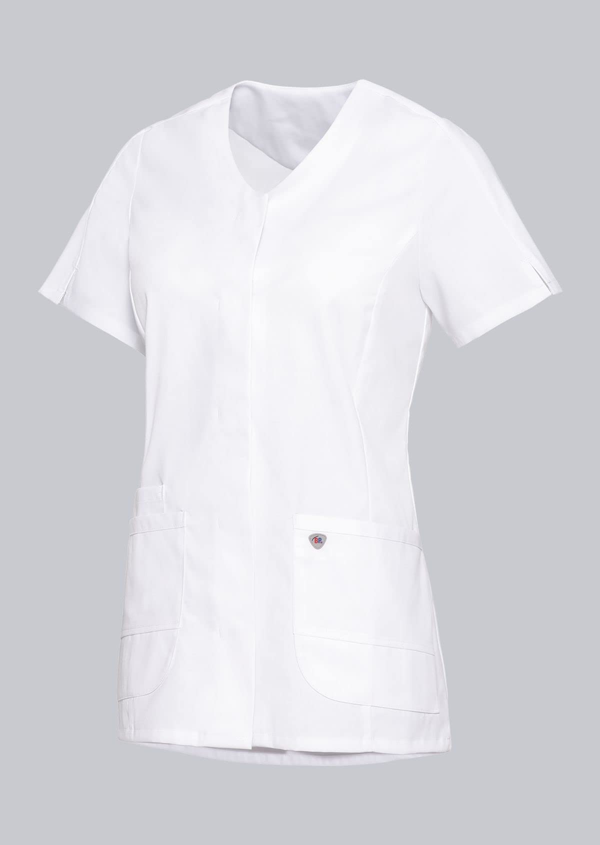 BP 1764-684-0021-Ln Super Light Fabric Tunic for Women, 49% Cotton, 49% Polyester, 2% Elastolefin, White, Ln Size