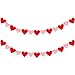 12.4' Long Valentine's Day Red Pink Heart Garlands Party Garlands Decoration Felt Hearts Banner Garland Backdrop Background Strings for Kids Wedding Birthday Baby Bridal Shower Classroom