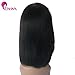 Enoya Human Hair Bob Wigs with Bangs Brazilian Yaki Machine Made Glueless Short Wigs (12