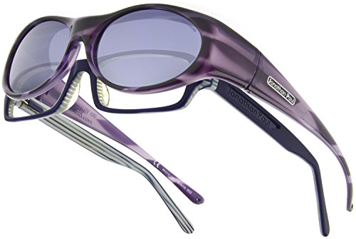 Fitovers Eyewear Binya/Nagari Sunglasses (Purple Zebra, Polarvue Gray)