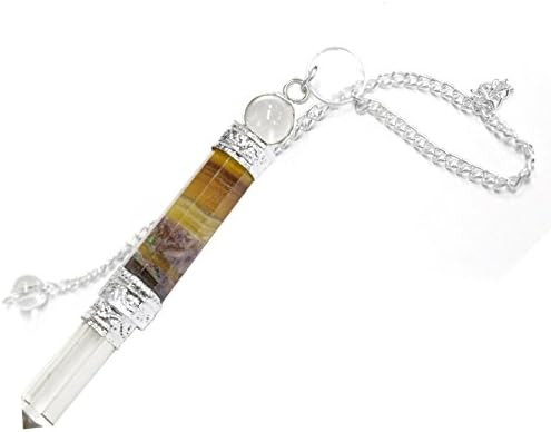 One Fluorite Point Pendulum with Silver Toned Bail Chain Rp Exclusive COA AM12B9