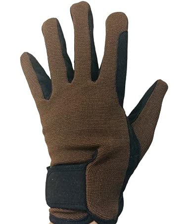 mustang eq Youth Equestrian Gloves for Girls & Boys Children Gloves All Weather Outdoor Sports Gloves Horse Riding (10-12 Years, Brown)
