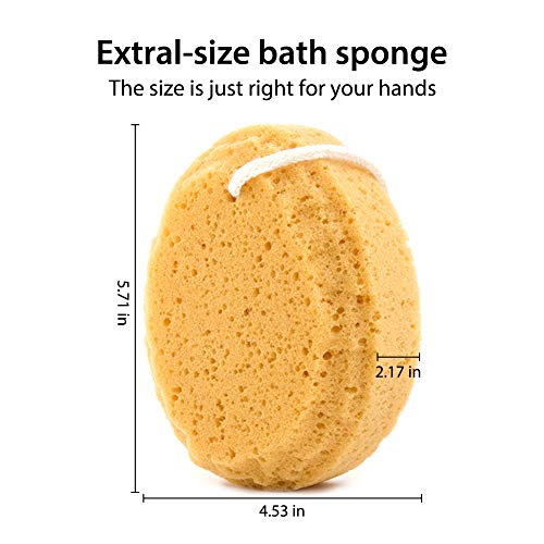 BAIMEI Bath Sponge, Soft Shower Sponge, Loofahs Pouf Gentle Cleaning Body Luffa Sponge (2pcs) - Thumbnail 2