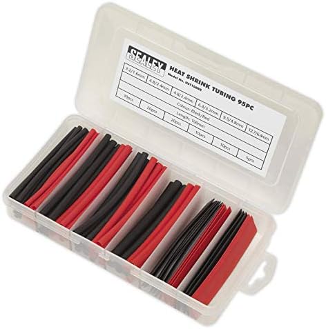 Sealey HST100BR Heat Shrink Tubing Assortment 95pc 100mm Black & Red, Multicoloured - Image 4