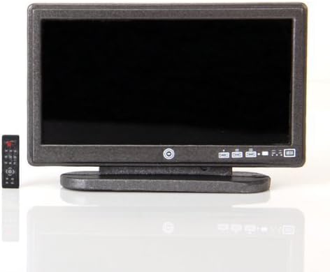 SODIAL Dollhouse Miniature Widescreen Flat Panel LCD TV with Remote Gray