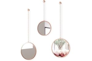 Umbra Dima Mirrors, Set of 3, Trio of Decorative Mirrors for Wall — Apartment Decor/Wall Art, Available in Black